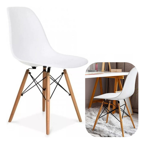 24 Sillas Eames Colores A Elección Plástica Con Patas Madera