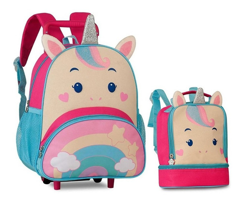 Mochila Infantil + Lancheira Térmica - Unicornio -  Clio