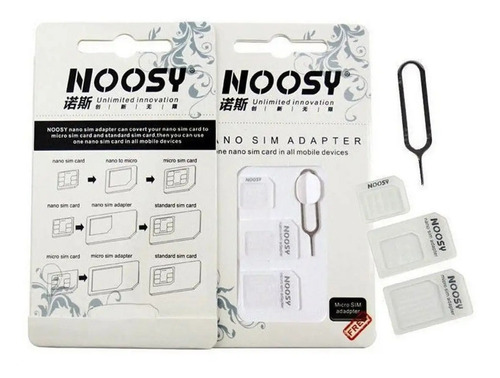 Pack De Adaptadores Noosy Simcard 3 En 1 Nano Micro + Llave