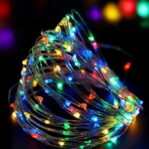 Luz led lenteja alambre multicolor 30 luces con pilas