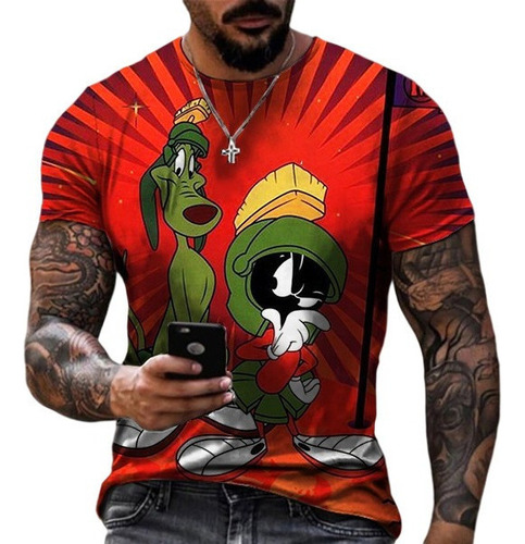 2024 Camiseta De Manga Corta Con Estampado 3d De Marvin The