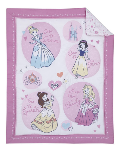 Disney Princess Dare To Dream - Juego De Cama De 3 Piezas P.