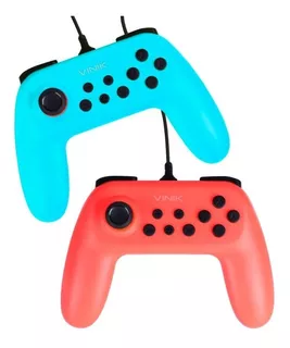 Kit 2 Controles Nintendo Switch Com Fio Usb Ns Color Vinik