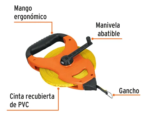 Decametro Fibra De Vidrio 50 Metros - Truper