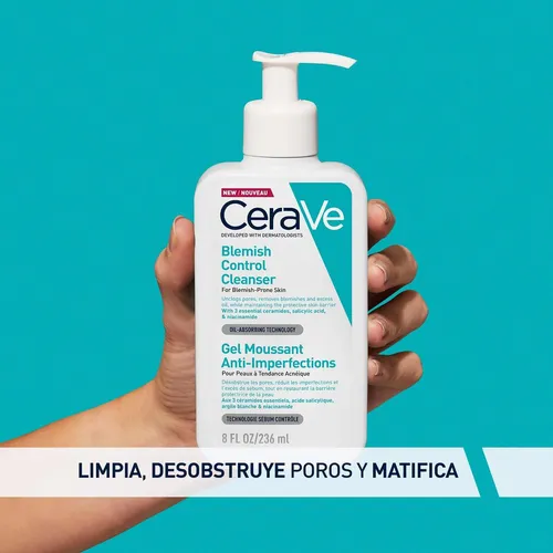 Limpiador Control Imperfecciones Cerave Día Y Noche 236 Ml