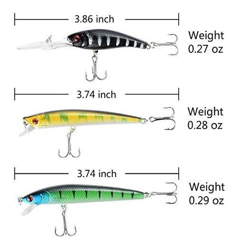 Isafish Minnow Fishing Set Crankbait Tackle Pack Of 43pcs Wg