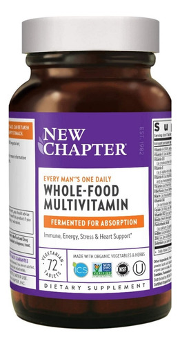 Vitaminas New Chapter 72 Tabs - Unidad a $5929