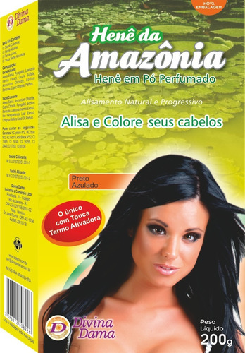 Kit 02 Unidades Henê Da Amazônia Em Pó Preto Azulado  200g