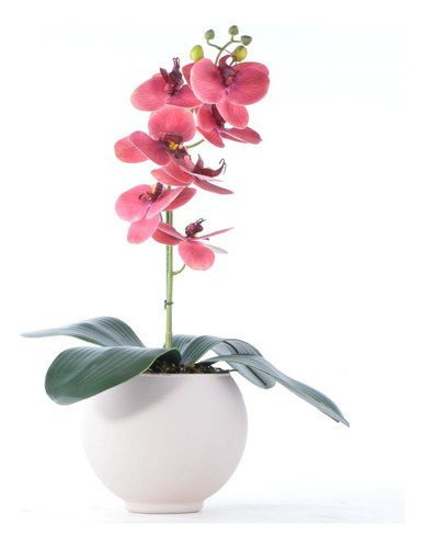 Arranjo De Orquídea Artificial Goiaba Em Vaso Nude