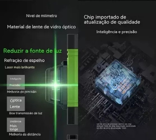 Autonivelamento 3d De Nível Laser Verde De 16 Linhas Com V