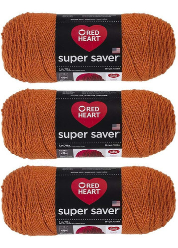 Red Heart Super Saver Hilo 3 Unidades Zanahoria E300 256