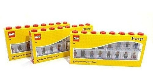 Lego Minifigure Display Case Large 3pack Rojo