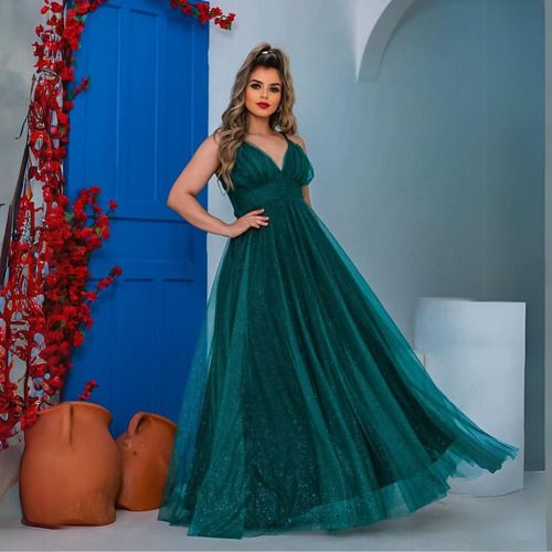 Vestido De Festa Verde Tiffany - Madrinha, Casamento