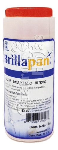 Colorante Comestible En Polvo Brillapan Amarillo Huevo 1 Kg