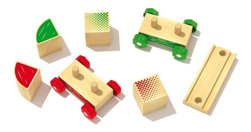 Imagen 5 de 10 de Trencity Blocars Auto Rojo Modular Madera Individual