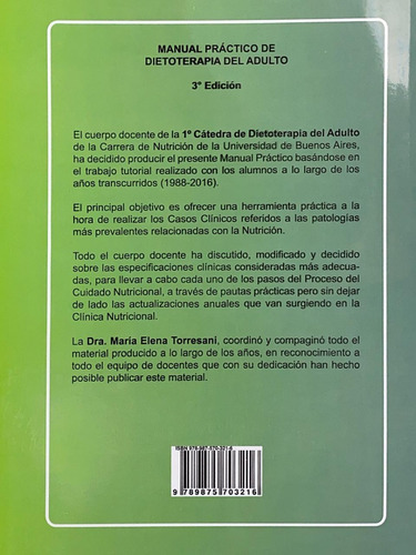 Torresani Manual Práctico De Dietoterapia Del Adulto 3º/2017