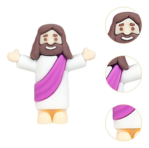 Mini Figuritas De Jesús, Estatua Artesanal, Violeta