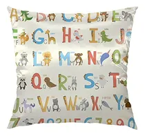 Comprar Hgod Designs Funda De Almohada Con Alfabeto, Dibujos Animado