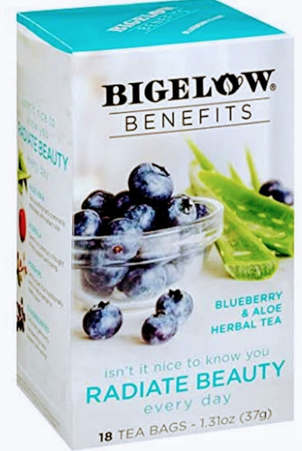 Té Bigelow Benefits Jamaica Mora Azul & Aloe Vera 18 Bags 