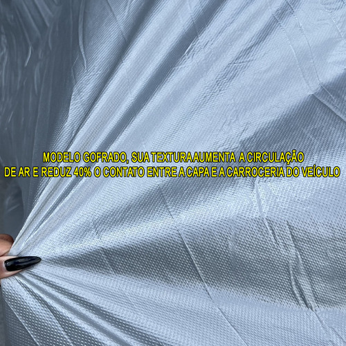 Capa Cobrir Carro Sedan Grande Forro Total Pr Impermeável Uv Cor Prateado