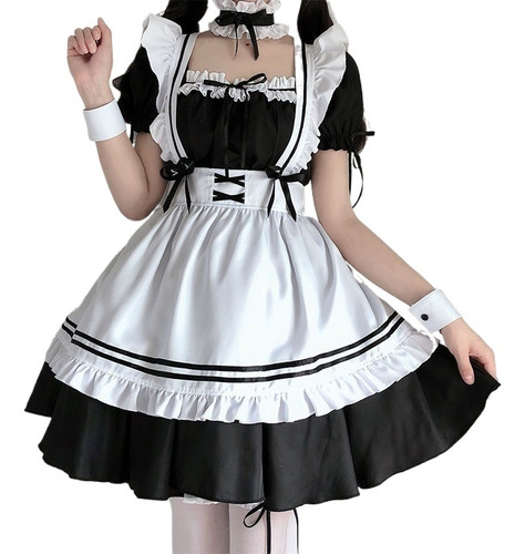 Vestido De Disfraz Japonés De Sirvienta Lolita Para Cosplay