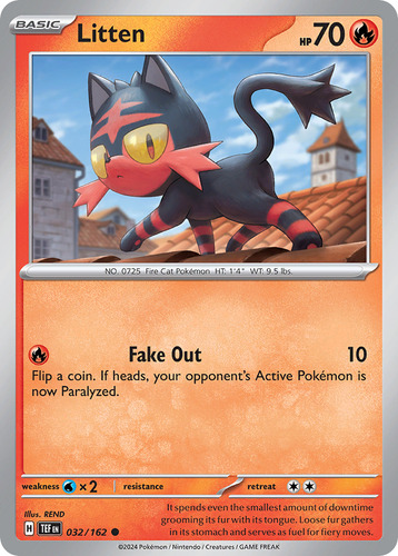 Litten 32/162 Carta Pokemon Temporal Forces Scarlet & Violet