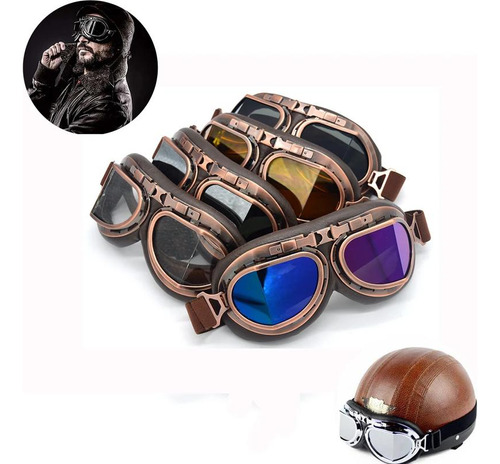 Cosplay Gafas De Moto Vintage Piloto Steampunk