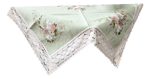 Mantel Bordado De 90x90cm, Mesa Rectangular Para