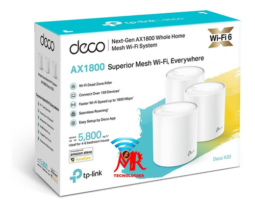 Deco X20 3pak Sistema Wi-fi 6 Mesh Para Todo Tu Hogar Ax1800