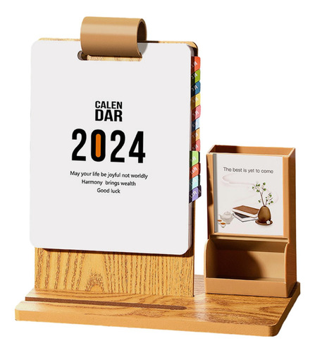 Calendario De Escritorio 2024, Calendario De Madera, Con