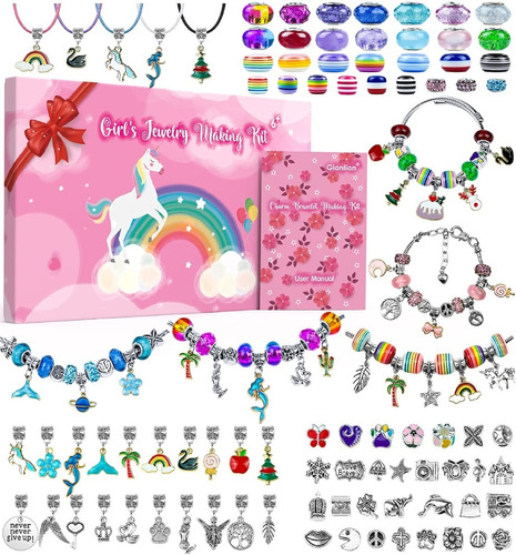 Set De Pulseras Con Charms, Dijes Para Niñas