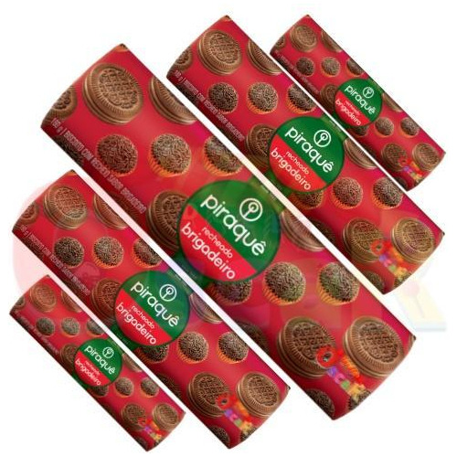 Kit C/20 Biscoitos Bolacha Piraquê Recheado Morango 160gr