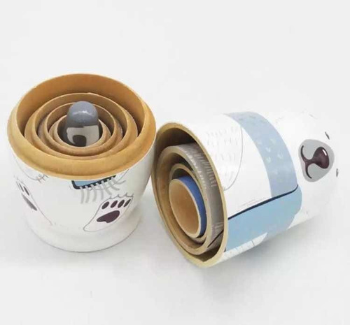 Muñeco De Madera Matryoshka Set Anidación 5 Capas Animales