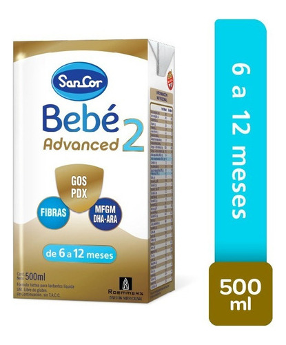 Sancor Bebe 2 Advanced 500ml Pack X 36 Bricks - 6 A 12 Meses Original