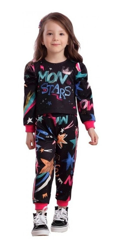 Imagem 1 de 3 de Conjunto Infantil Preto Mon Sucré Sonho Estrelado 20024