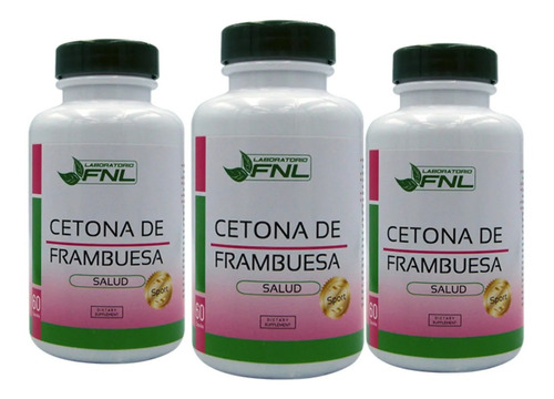 Cetona De Frambuesa 180 Cáps 3 Frascos. Peso / Colesterol