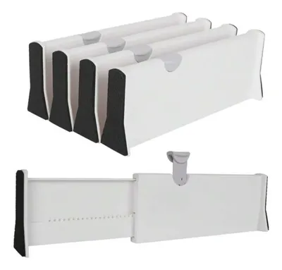 Kit 3 Organizadores Divisor De Gaveta Multiuso Ajustável   Branco