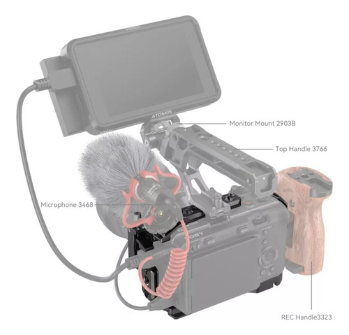 Cage Smallrig Em Aluminio Para Sony Fx30 E Fx3 Nato Rail