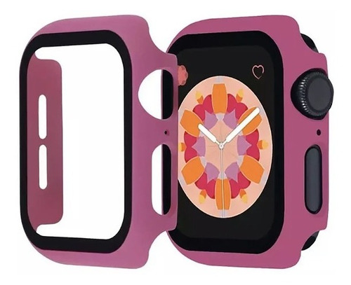 Case Rosa 360 Con Vidrio Templado Para Apple Watch 38mm