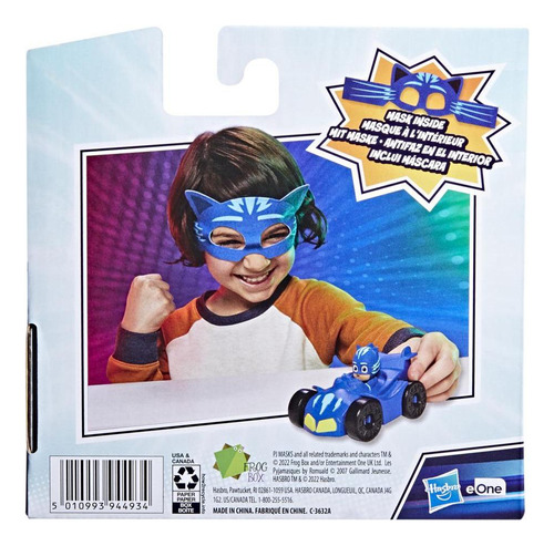 Pj Masks - Vehículo Y Antifaz De Catboy