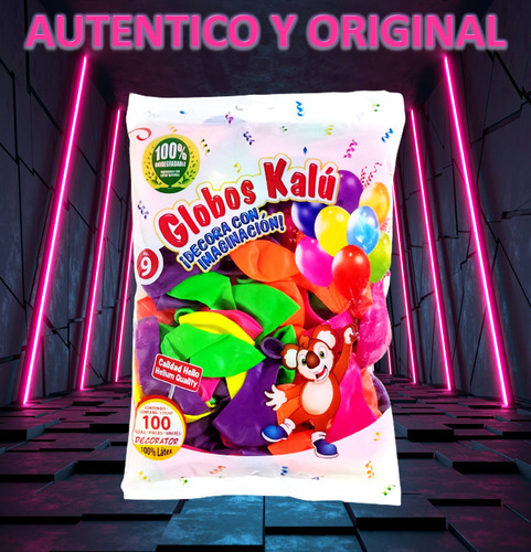 Globos Latex Neón 100 Pz #9 Biodegradables Brillan Luz Negra