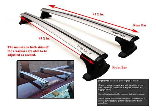 Barras De Techo De Aluminio Antirrobo Honda Crv 2012-2025