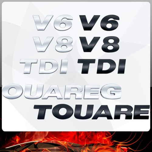 V6 V8 Cromo Emblema Placa Cromadas Insignia Para Vw Touareg