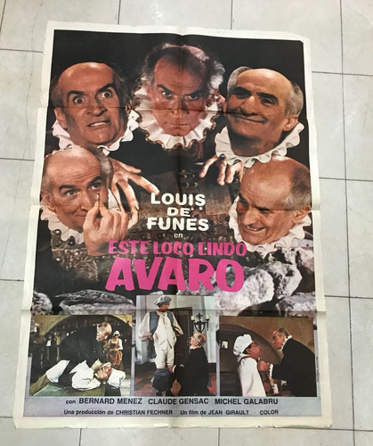 Antiguo Afiche De Cine C/louis De Funes-envios 