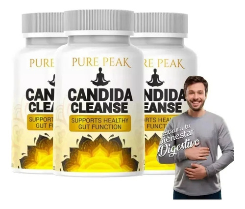 3x Pure Peak Candida Cleanse Ajuda O Intestino E O Cólon