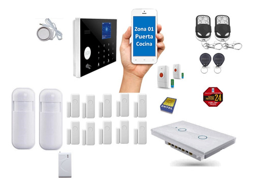 Alarma Gsm/wifi G30 Kit Casa Grande + Interruptor Wifi