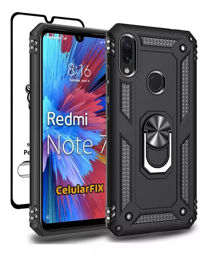 Funda Xiaomi Redmi Note 7 Pro con soporte de anillo de metal transparente