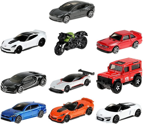 Hot Wheels Colección 10 Pzas Factory Fresh Bugatti Color Negro