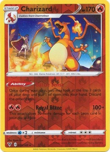 Charizard 025/185 Reverse Holo Raro Pokemon Tcg