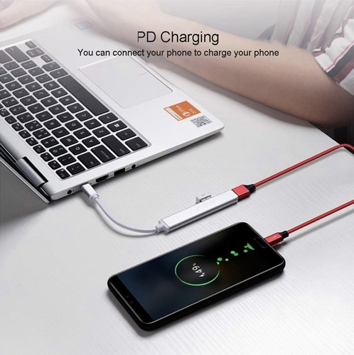 Adaptador Usb Ultra Slim 4 Puertos, Entrada C